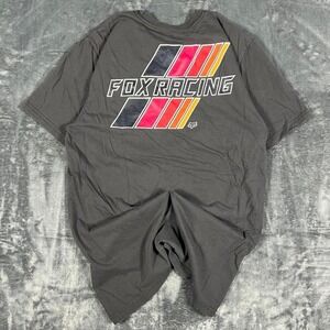Y2K Fox Racing Grey Graphic‎ T-Shirt - size medium